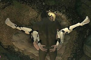 Elfs & Orcs Engage In Bound Riding With Monster Boobs