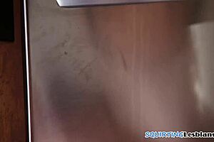 Squirting lesbian babes lick each other's pussies