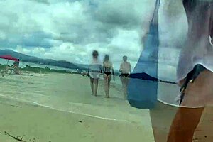 crazy milf passionately jerks me off in public