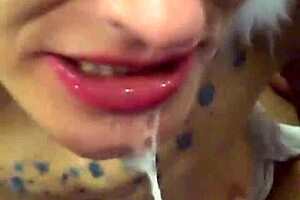 Vilja performs a sloppy POV blowjob with deepthroat and gagging