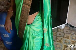 My Village Bhabhi Shivani In Green Saree Dances Seductively For Father In Law On Ranch