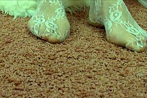 Brunette Babe Sterope Calls For Action In Bedroom With Lingerie And Stockings