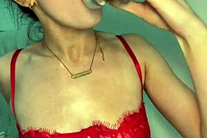 Horny British slut squirts with toys in POV