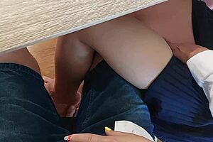 Handjob in Classroom with Huge Cumshot