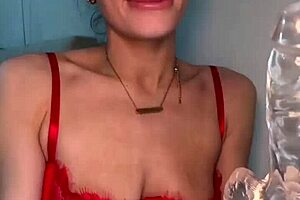 Horny British slut squirts with toys in POV