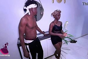 Horny Boss Gives Ebony Maid a Facial Cum After Bent Over Doggystyle Moaning