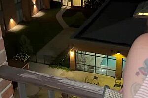 Intense First-Time Fucking On Hotel Balcony In Public