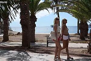 Bi besties candee licious and veronica leal share cock after outdoor lesbo fling