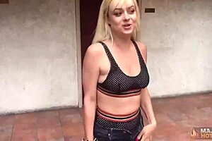 Petite blonde Nova Cane intensely licked and fucked by Rome Major