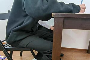 Instead of an a on her exam she got a creampie