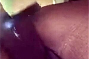 ebony babe play with pussy with big dildo, so wet