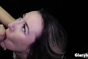 Big tittied blonde heads to the gloryhole for sucking, blowjob, deepthroat, handjob, and face fucking with cocks, getting sloppy and cumshot!