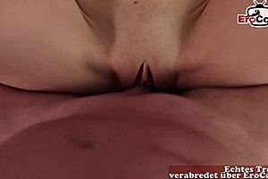 german teen with curly hair, having private pov sex