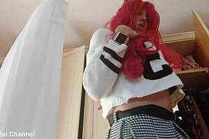 Ops Ops Upskirt I Pull Up My Mini Skirt and Show Asshole Wet Pussy Thong Cameltoe in Bedroom Roleplay