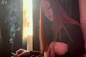 Hot Horny Milf Artemisia Love Showing Her Big Boobs Smoking Cigarettes Fetish Sesh
