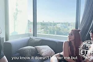 Girlfriend caught me cheating and she joined in for extreme rough threesome