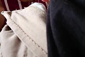 I give a blowjob to a married man who secretly records the close-up action