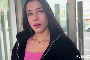 Hey, Check Out This Skinny Latina Babe Getting Rough Fucked! Big Ass, Natural Tits, Cum In Mouth Action. 😈