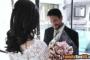 Passionate lesbian brides in intense foursome fucking