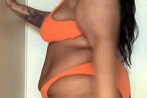 horny milf in bikini teases with seductive dance flaunting big ass and tits