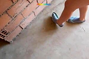 Peruvian Wife Fucks Bricklayer On Terrace