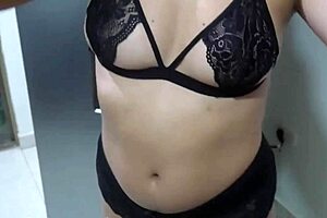 Late Night Kitchen Encounter in Lingerie