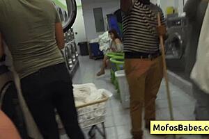 Sexy And Horny Brunette Teen 18+ Slut Suck Fat Dick In The Public Laundromat And Fucked Hard - Nikki Mars Jason Legend