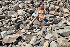 Blonde student escapes school to fuck big dildo intensely