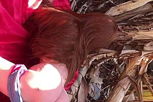 outdoor anal session with slut on all fours, ass damaged as sex toy