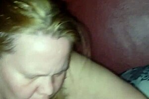 She sucks his dick roughly until he cums in her mouth