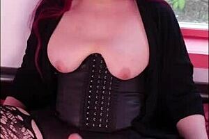 BBW Shemale Endures Intense Cock Sleeve Cumshot