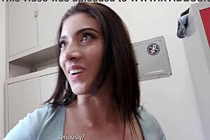 Cleaning lady Emily Pink endures rough 5-on-1 gangbang with deep anal, gaping, and cum swallowing