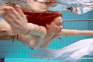 Suggestive Underwater Swim with Big Natural Tits Babe Lola