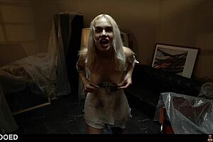 Blonde possessed girl exorcised with voodoo doll squirting evil away!