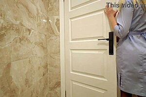 Excited Nurse Masturbates In Toilet, Sucks Patient's Dick