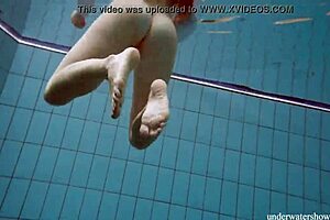 Suggestive Underwater Swim with Big Natural Tits Babe Lola