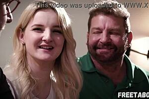 Freaky neighbors exploit freeuse teen Eliza Eves in threesome