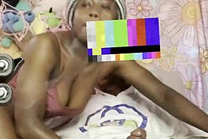 Casual Couch Fuck with Petite Ebony Midget and Big Black Cock.