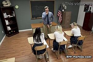 Classroom foursome with teacher
