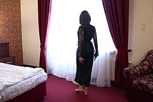 Sofi endures belt bondage in a hotel room