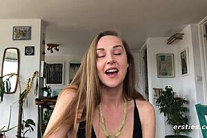 Sexy sarah fingers her perky tits to orgasm.