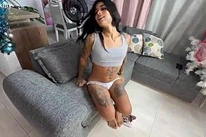 at home hanging out with a friend in crossdressing fun