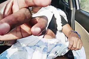 desi car romance with beautiful bhabi and telugu talks