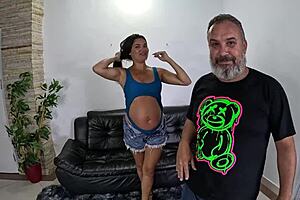 PREGNANT MODEL GETS WET IN BACKSTAGE FUN