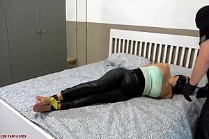 Susy Blue Bound Gagged Blindfolded And Tickled!