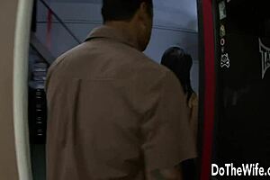 Cuckold watches his slutty wife take big dick