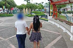 Beautiful Lady Waits for Boyfriend at Mall Then Fucks Stranger Doggy Style