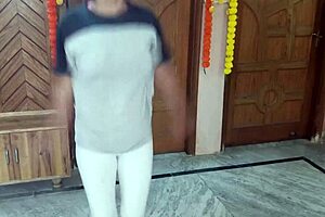 Teen tricked into getting naked for personal trainer and sucking his cock morning yoga class