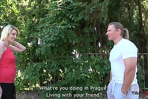 The chubby whore with tattoos gets PICKED UP and receives CUMSHOTS in the backseat