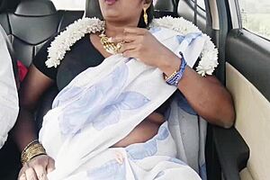 desi car romance with beautiful bhabi and telugu talks
